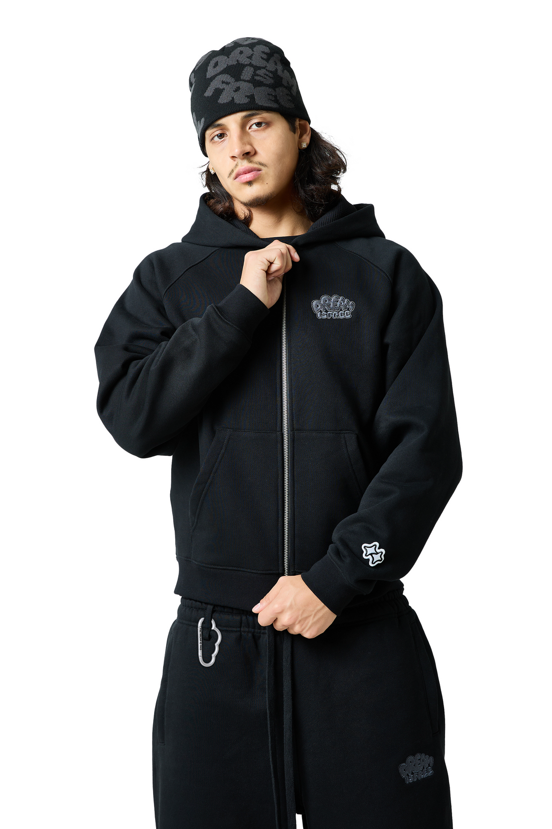 Lucid Full Zip Hood - Black