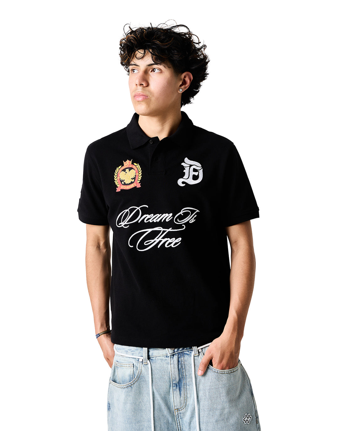 Script Polo Shirt - Black