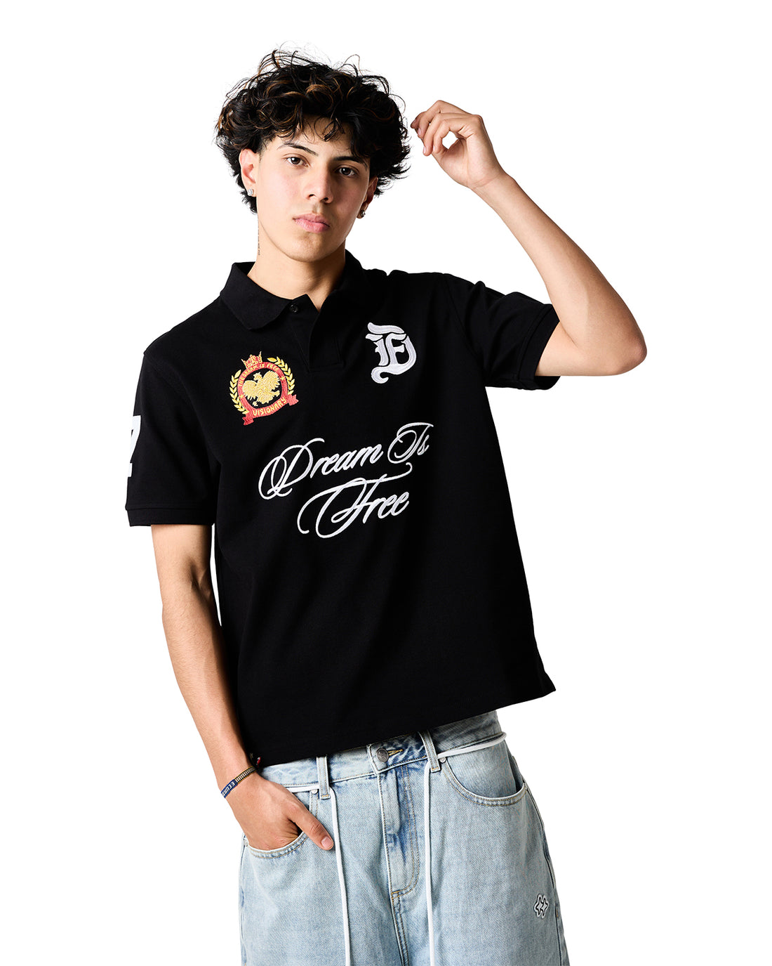 Script Polo Shirt - Black