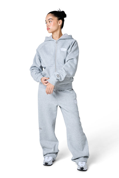 lucid full zip hood - grey marl