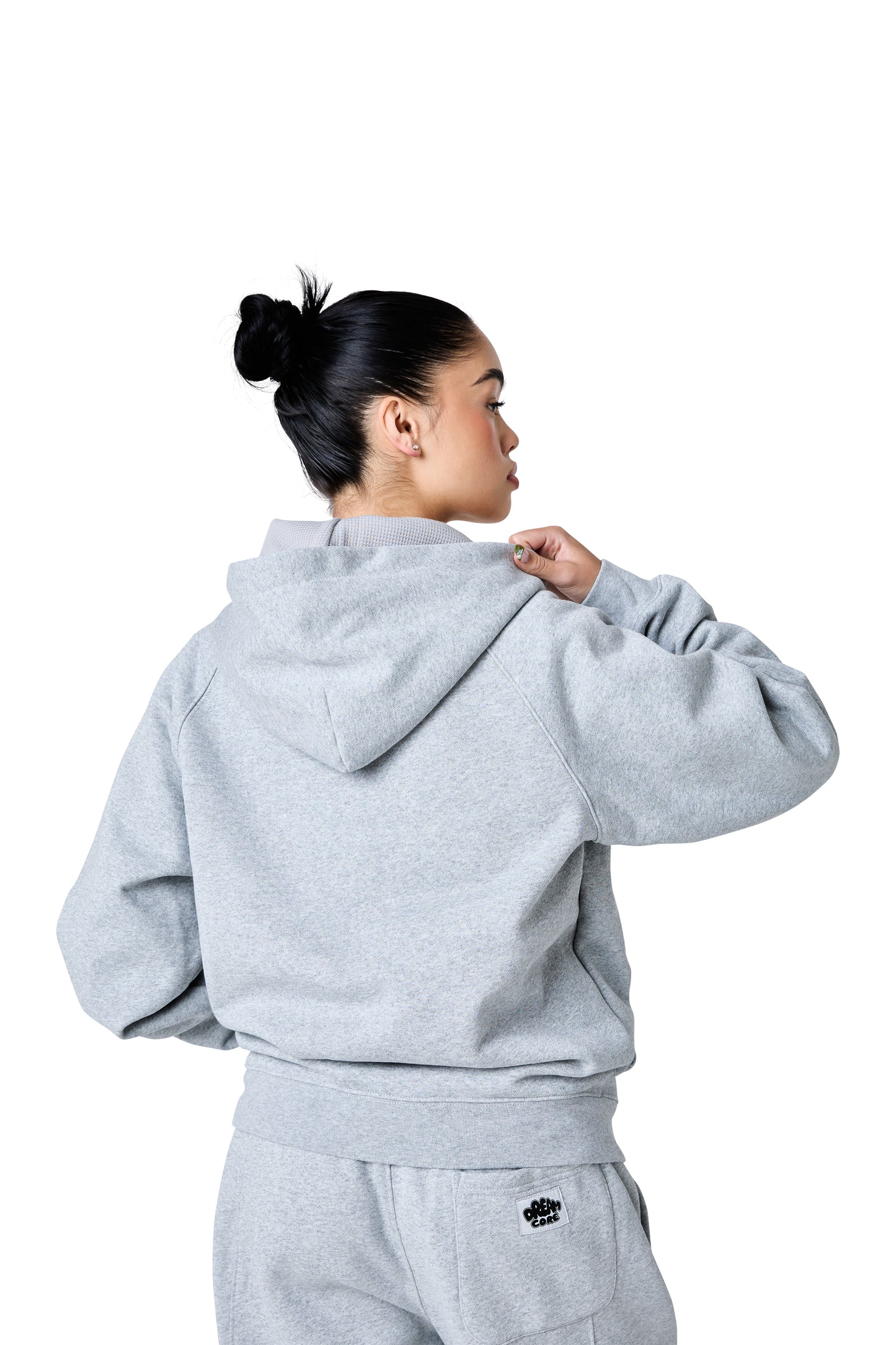 lucid full zip hood - grey marl