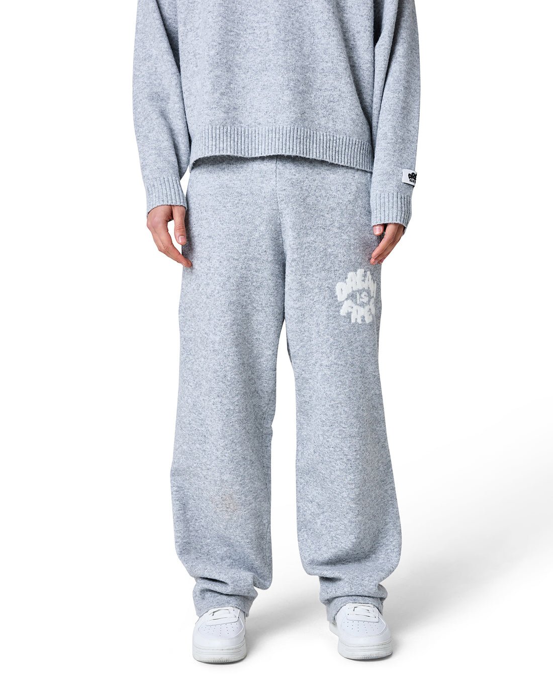 Brushed Knit Trousers - Grey Marl