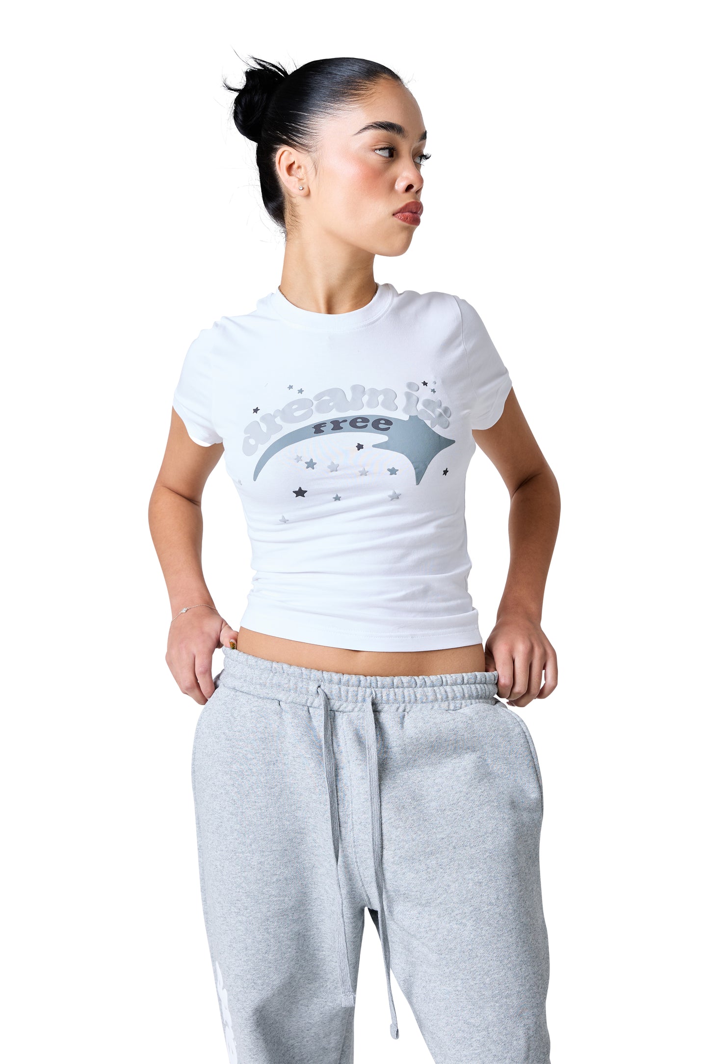 shooter baby tee - white