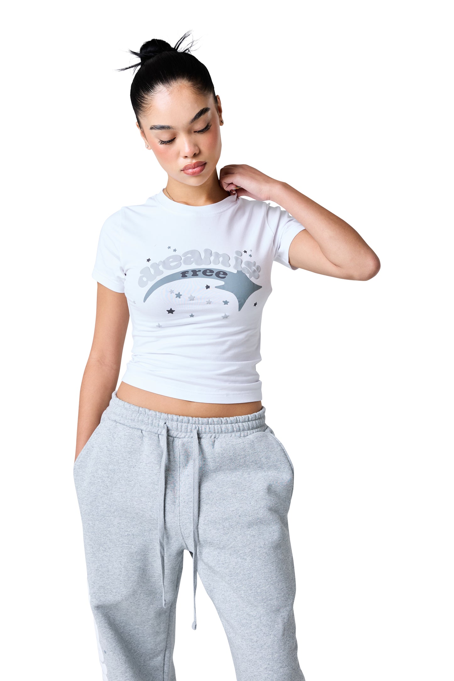 shooter baby tee - white