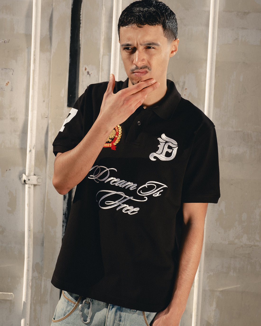 Script Polo Shirt - Black