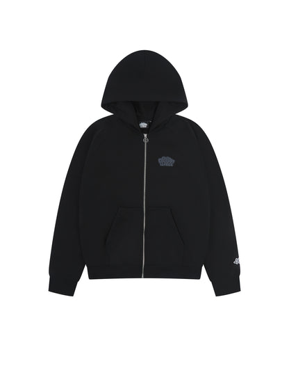 lucid full zip hood - black