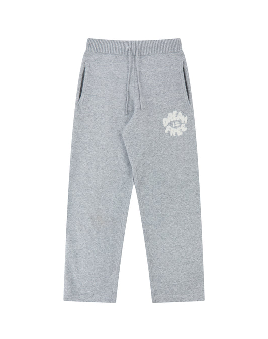 brushed knit trousers - grey marl