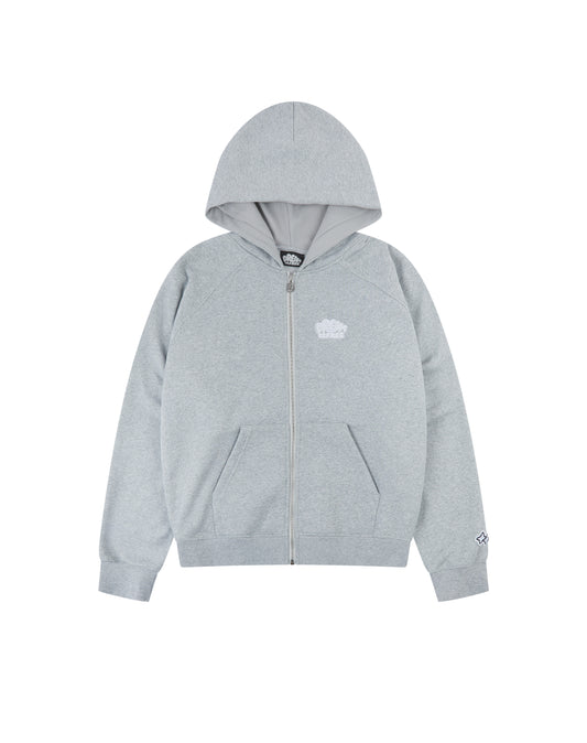 lucid full zip hood - grey marl